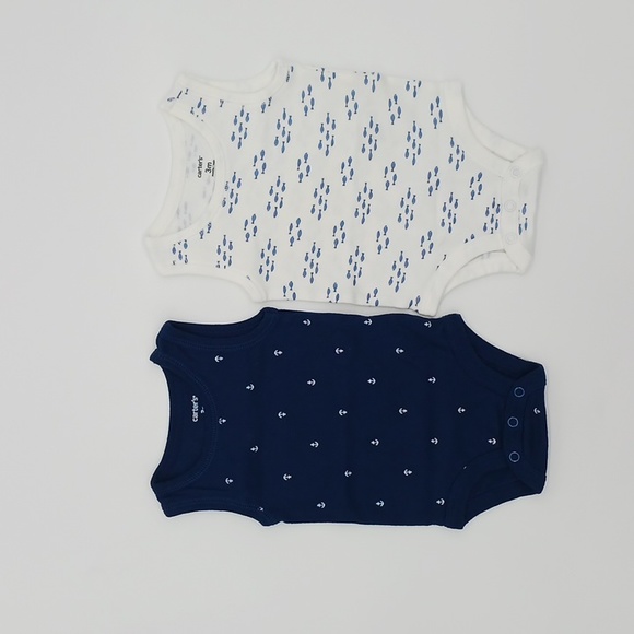 5 Pack of Whale Carter's Sleeveless Bodysuits (3 Month) - Picture 4 of 7